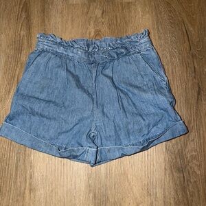 Janie and Jack Light Blue Denim Paperbag Waist Shorts